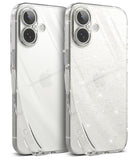 iPhone 17 Case | Air - Two clear iPhone 17 cases, one plain and one with a subtle glitter finish, shown from the back.