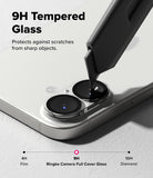 iPhone 17 | Camera Glass - A utility knife blade pressing against a 9H tempered glass camera lens protector on a smartphone.