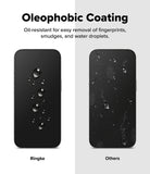 iPhone 17 Screen Protector | Easy Slide Privacy Tempered Glass - iPhone 17 Screen Protector - Comparison showing Ringke's clean, water-beaded surface versus a smudged, messy competitor.