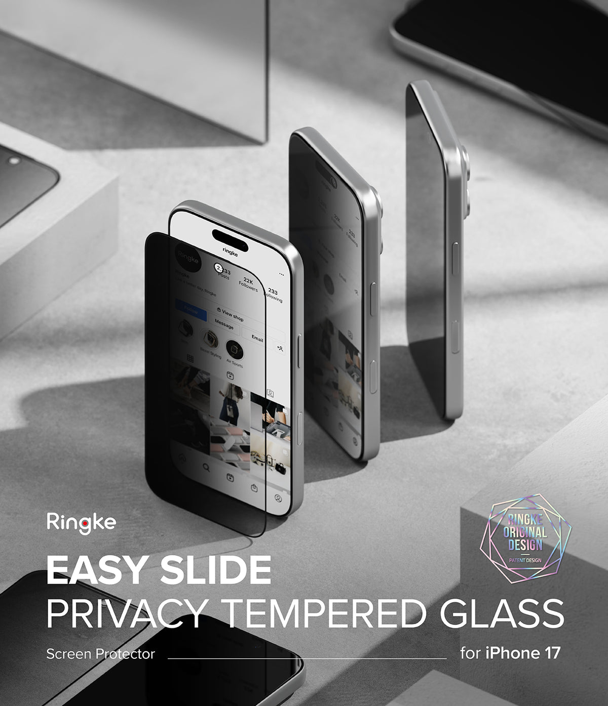 [Bundle] iPhone 17 | Fusion-X Magnetic - Privacy screen protector being applied to an iPhone 17 with a sliding installation tool.