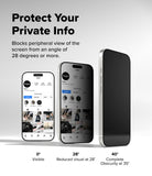 [Bundle] iPhone 17 | Fusion-X Magnetic - Three smartphones showing privacy screen visibility at 0, 28, and 40-degree angles.