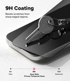 [Bundle] iPhone 17 | Silicone Magnetic - A metal key scratches a 9H tempered glass screen protector on an iPhone.