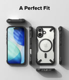 iPhone 17 Case | Fusion-X Magnetic - Multiple views of a clear, rugged black phone case with a magnetic ring on the back.