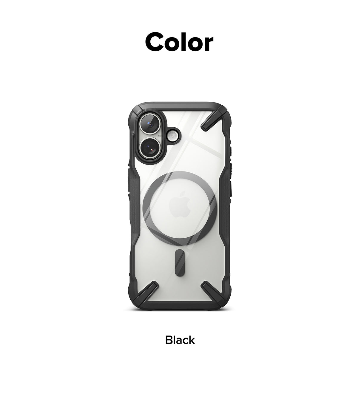 iPhone 17 Case | Fusion-X Magnetic - Black protective phone case with a clear back, magnetic ring, and reinforced corners.