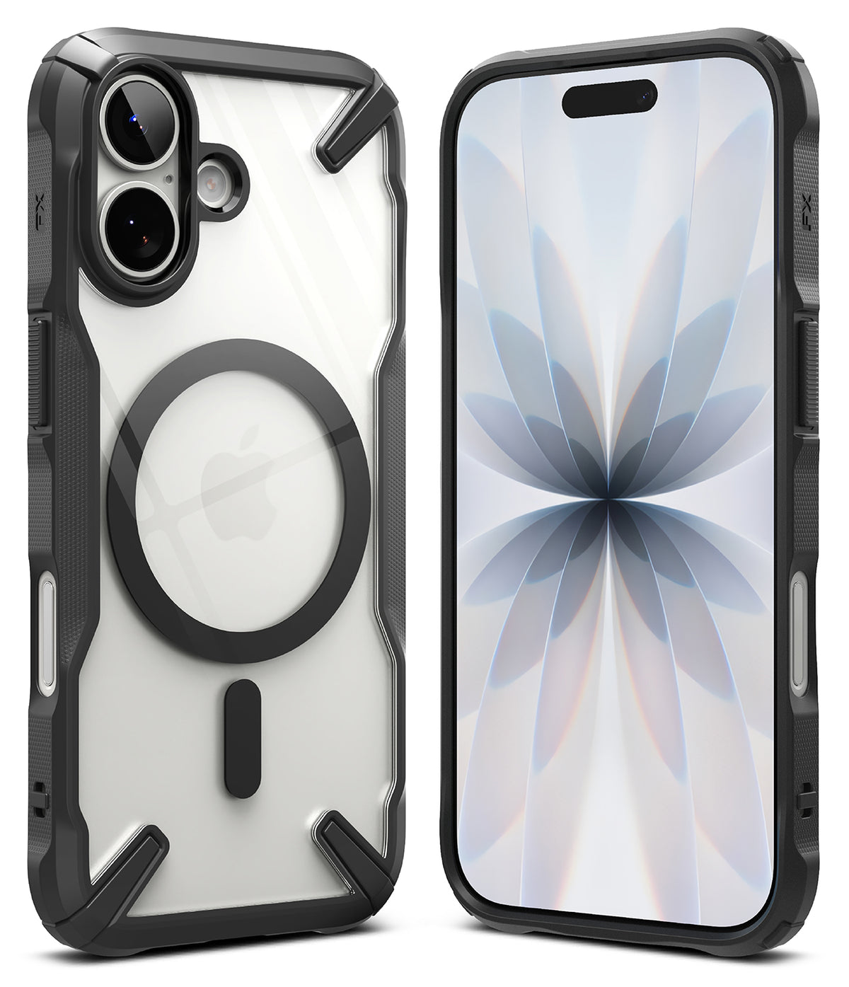 iPhone 17 Case | Fusion-X Magnetic - Clear protective case with black bumper, magnetic ring, and front screen view.