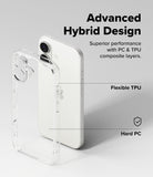 iPhone 17 Case | Fusion - Clear hybrid phone case showing TPU and PC layers with labels against a white iPhone background.
