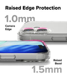 iPhone 17 Case | Fusion Matte - Clear phone case showing 1.0mm camera edge and 1.5mm raised screen bezel protection.