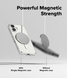 [Bundle] iPhone 17 | Fusion Magnetic - iPhone 17 | Fusion Magnetic - A clear phone case attached to a magnetic charger versus a phone falling without a case.