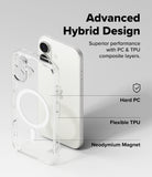 [Bundle] iPhone 17 | Fusion Magnetic - Clear phone case with magnetic ring shown next to a white iPhone 17, highlighting PC and TPU layers.