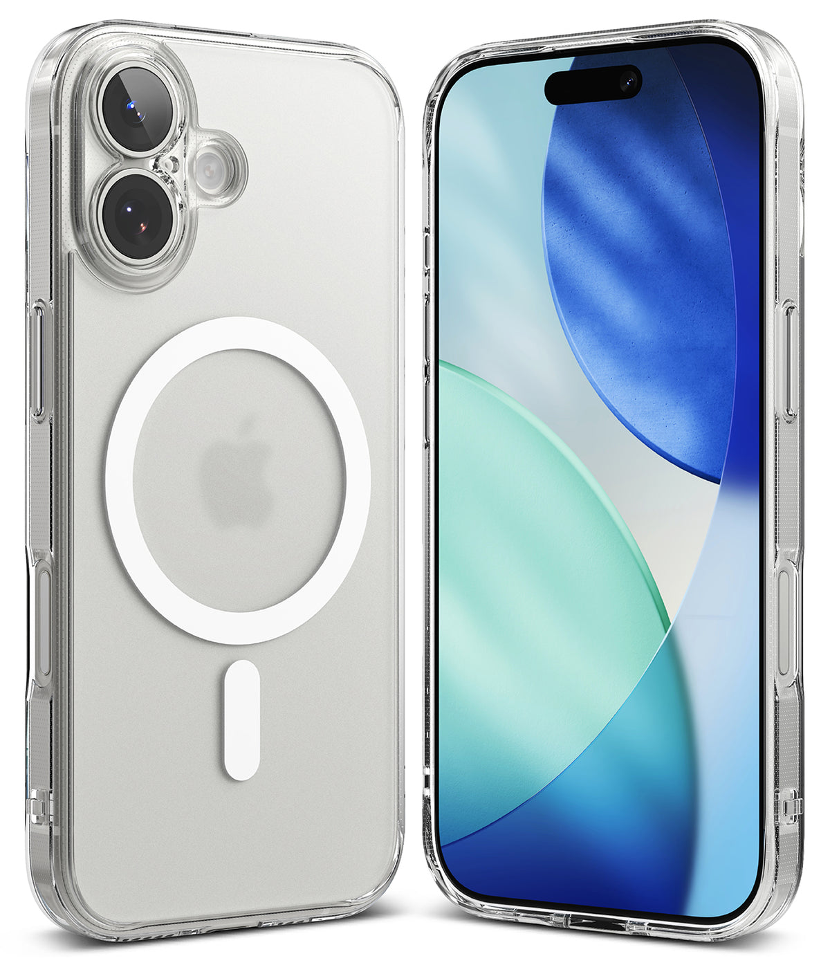 iPhone 17 Case | Fusion Magnetic Matte - Clear magnetic phone case shown from back and front with a matte finish.