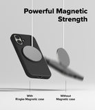 [Bundle] iPhone 17 | Silicone Magnetic - A magnetic charger holds a cased iPhone securely while another phone falls away.