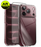 [Bundle] iPhone 18 Pro / Pro Max | Air + AR Protectors - Clear AR-coated phone case shown on a smartphone, with two transparent case views and a bright yellow circular 'AR COATING' badge in the top-left corner. The Apple logo is visible on the phone inside the case.
