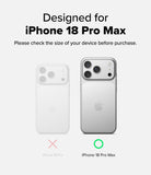 iPhone 18 Pro Max Camera Protector | Camera Full Cover Tempered Glass (2 Pack) - A compatibility graphic showing a phone case designed for the iPhone 18 Pro Max. The right side shows a silver iPhone 18 Pro Max with a clear case fitted, labeled 'iPhone 18 Pro Max' with a green circle icon.