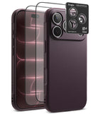 iPhone 18 Pro Max | Onyx + Screen (2P) - Ringke camera lens protector set shown on a smartphone case, with a clear protective film overlay and a black branded card displaying camera lens protection details.