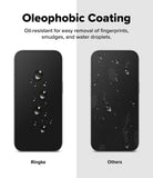 iPhone 18 Pro Screen Protector | Easy Slide AR Tempered Glass - Comparison of Oleophobic coating on Ringke and non-Ringke phone cases with oil droplets.