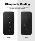 iPhone 18 Pro / Pro Max Privacy Screen & Camera Protectors all-groups - Comparison of Oleophobic coating on Ringke and non-Ringke phone cases with oil droplets.