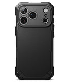 iPhone 18 Pro Case | Rugged Gear - A black rugged protective phone case with a textured back panel and reinforced camera cutout, shown on a clean white background.