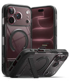iPhone 18 Pro Case | UX Magnetic - Clear Black and black protective phone case with MagSafe ring, shown from multiple angles on a white background.
