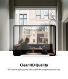 Invisible Defender Glass | iPad - A transparent screen protector overlaying an iPad displaying a cafe scene with high clarity.