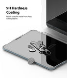 Invisible Defender Glass | iPad - Keys, paperclip, and coin resting on an iPad screen protected by 9H hardness glass.