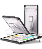 Fusion Sketch Stand | iPad - Clear protective iPad cases with integrated folding kickstands shown in upright and tilted positions.