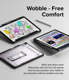 Fusion Sketch Stand | iPad - Three iPads in clear cases with integrated kickstands displayed at various angles on a desk.