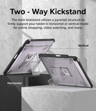 Fusion Sketch Stand | iPad - Two tablets in clear cases with pyramid kickstands displayed in vertical and horizontal orientations.