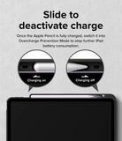 Fusion Sketch Stand | iPad - Diagram showing how to slide the Apple Pencil to toggle charging on or off on an iPad.