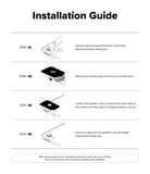 Camera Lens Frame Glass | iPad - Four-step illustrated guide showing how to clean, peel, align, and install the camera lens protector.