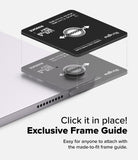 Camera Lens Frame Glass | iPad - Installation guide aligning a tempered glass lens protector onto an iPad camera.