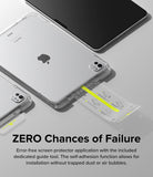 Easy Slide Tempered Glass | iPad - iPad with an installation guide tool and pull-tab for bubble-free screen protector application.