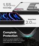 Ringke Apple iPad Pro (11") / Air (11", 10.9") Case [Multiverse Case] - Promotional graphic for a smartphone case showing three views with text callouts: 1.55 mm camera edge, 2.