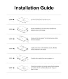 Easy Slide Tempered Glass | iPad - Six-step illustrated guide showing how to install a screen protector on an iPad.