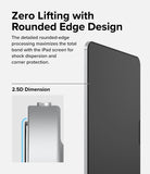 Easy Slide Tempered Glass | iPad - Close-up of a rounded screen protector edge on an iPad with a 2.5D dimension diagram.