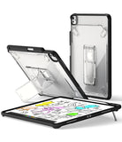 Fusion Sketch Stand | iPad - Clear protective iPad cases with integrated folding kickstands shown from multiple angles.