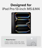Fusion Sketch Stand | iPad -  iPad Pro 13-inch M5 and M4 compatibility graphic with model numbers and device back view.