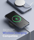 iPhone SE 2022 5G / SE 2020 / 8 Case | Air-S - Blue iPhone in a protective case charging wirelessly on a pad.