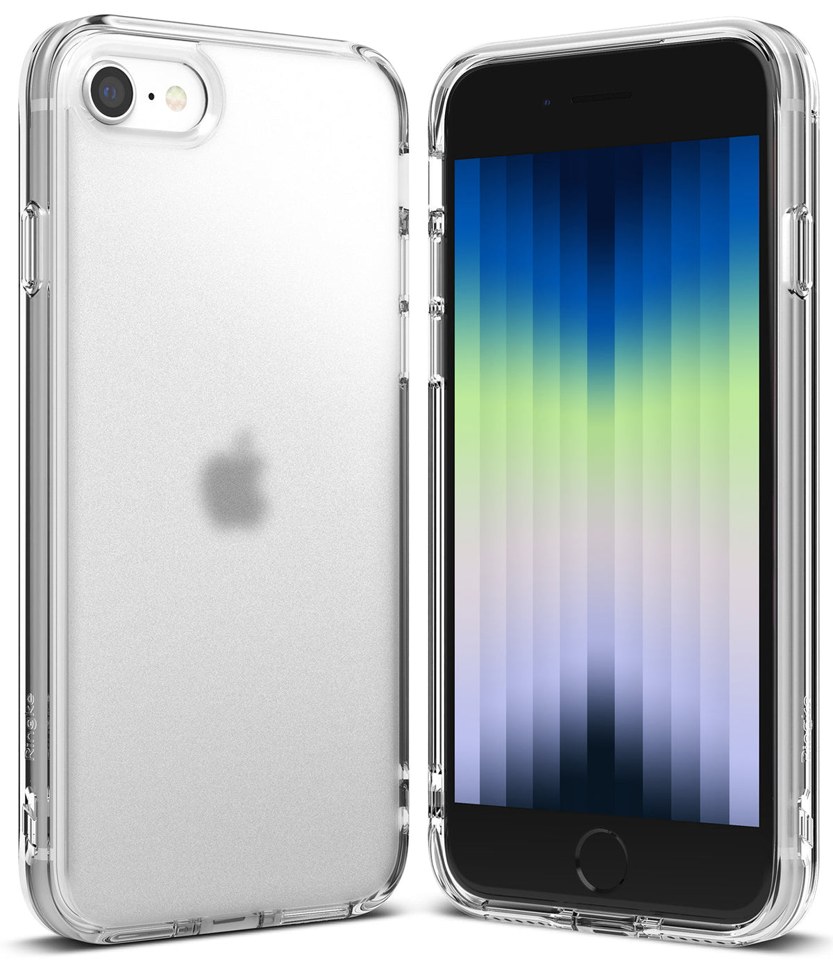 iPhone SE 2022 5G / SE 2020 / 8 / 7 Case | Fusion Edge - Clear protective phone case shown from back and front views.