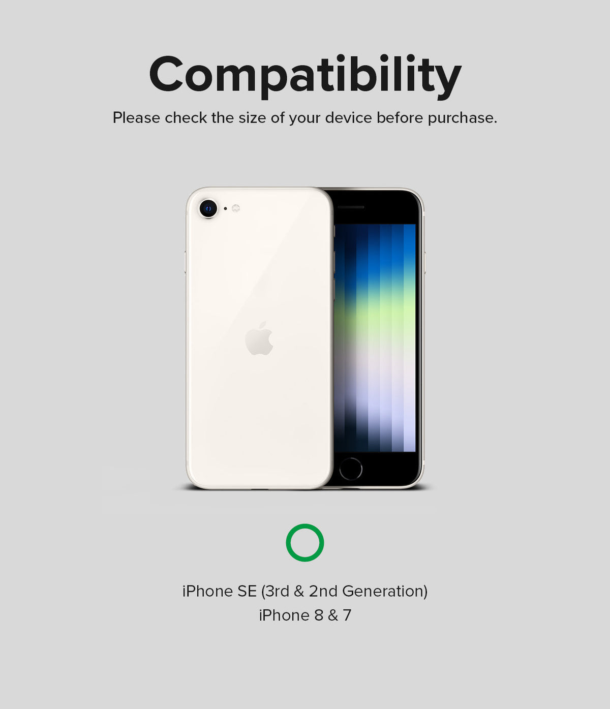 iPhone SE 2022 5G / SE 2020 / 8 Case | Fusion-X - Compatibility chart showing an iPhone with a white back and screen.
