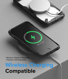 iPhone SE 2022 5G / SE 2020 / 8 Case | Fusion-X - Black protective phone case on a wireless charger showing charging status.