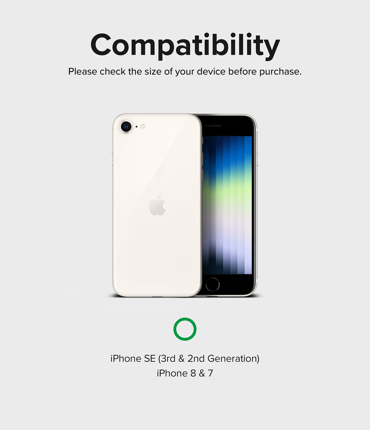 iPhone SE 2022 5G / SE 2020 / 8 Case | Fusion - Compatibility chart showing an iPhone with a white back and black front.