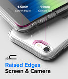 iPhone SE 2022 5G / SE 2020 / 8 / 7 Case | Fusion Edge - Clear phone case showing 1.5mm screen bezel and 1.1mm camera lips.