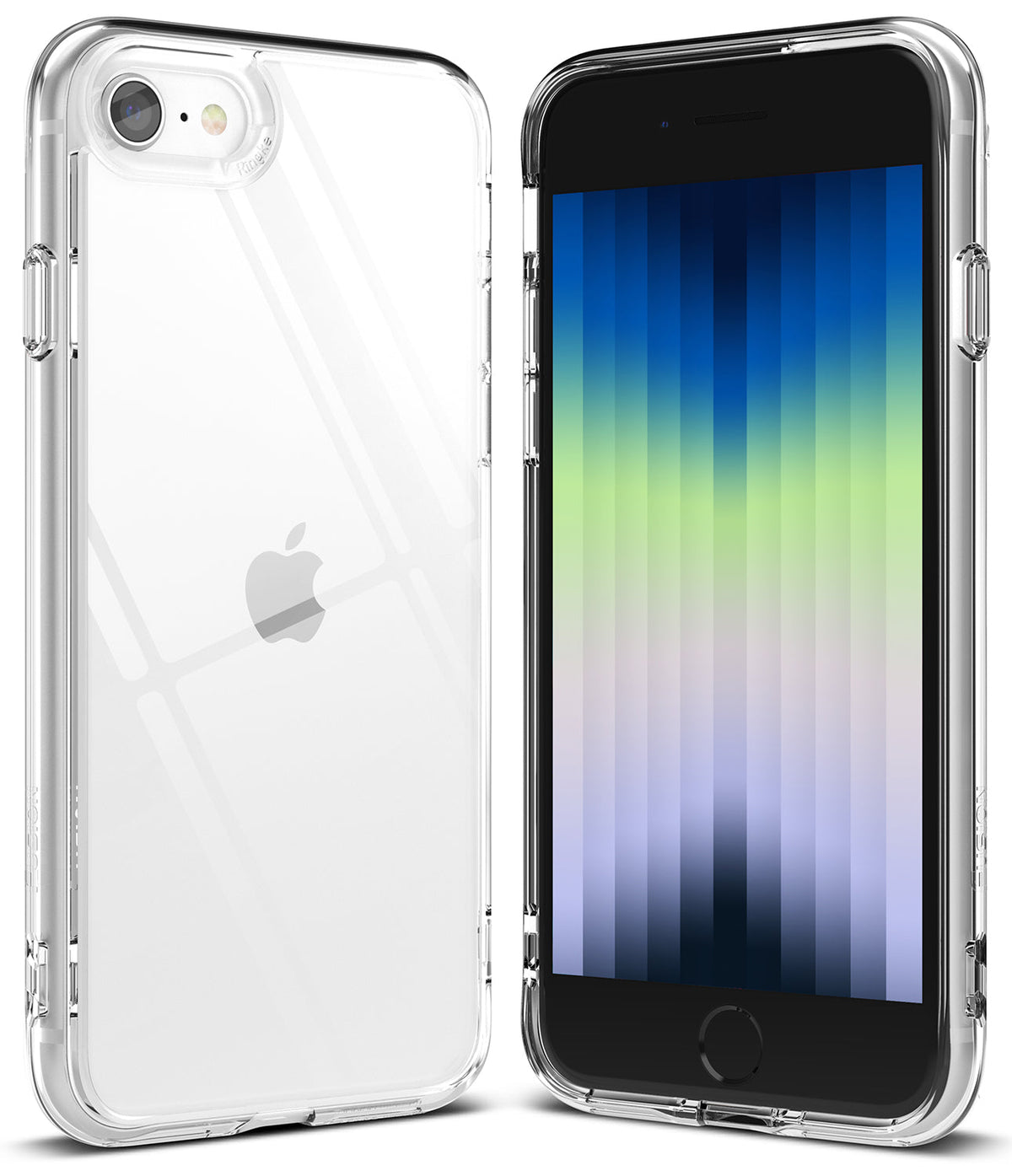 iPhone SE 2022 5G / SE 2020 / 8 Case | Fusion - Clear protective phone case shown from back and front views.