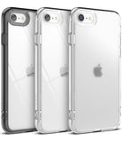 iPhone SE 2022 5G / SE 2020 / 8 / 7 Case | Fusion Edge - Three iPhone cases in black, clear, and matte clear finishes.