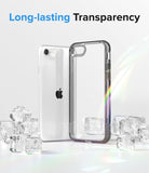iPhone SE 2022 5G / SE 2020 / 8 Case | Fusion - A clear phone case and white iPhone standing among ice cubes with light refraction.