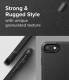 iPhone SE 2022 5G / SE 2020 / 8 / 7 Case | Onyx - Black phone case with a rugged, granulated texture and camera cutout.