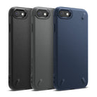 iPhone SE 2022 5G / SE 2020 / 8 / 7 Case | Onyx - Three textured Ringke Onyx phone cases in black, gray, and navy blue.