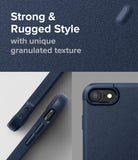 iPhone SE 2022 5G / SE 2020 / 8 / 7 Case | Onyx - Navy blue phone case with a rugged, granulated texture and camera cutout.
