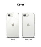iPhone 17e Case | Fusion Matte - Comparison of a glossy clear phone case and a matte clear phone case side-by-side.