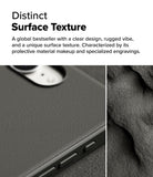 iPhone 16e Case | Onyx - Close-up of a matte black phone case with a textured surface and rugged side grip details.